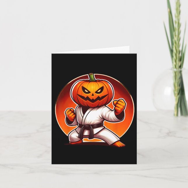 Karate Halloween Pumpkin Case  Card (Front)
