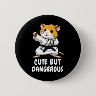 Karate Hamster Cute But Dangerous Funny Martial Ar 6 Cm Round Badge