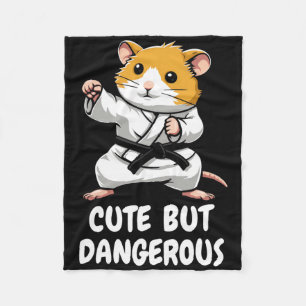 Karate Hamster Cute But Dangerous Funny Martial Ar Fleece Blanket