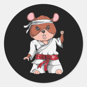 Karate Hamster Kickboxing Martial Art Jiu Jitsu Fa Classic Round Sticker