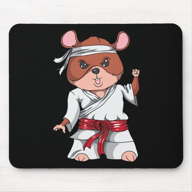 Karate Hamster Kickboxing Martial Art Jiu Jitsu Fa Mouse Mat (Front)