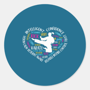Karate Heart Teens Martial Arts Classic Round Sticker