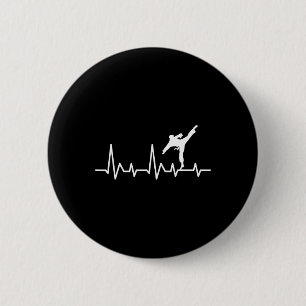 Karate Heartbeat - Martial Arts Coach Karateka Tae 6 Cm Round Badge