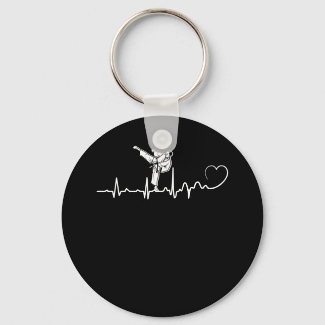 Karate Heartbeat - Perfect Martial Arts Karate Key Ring (Front)