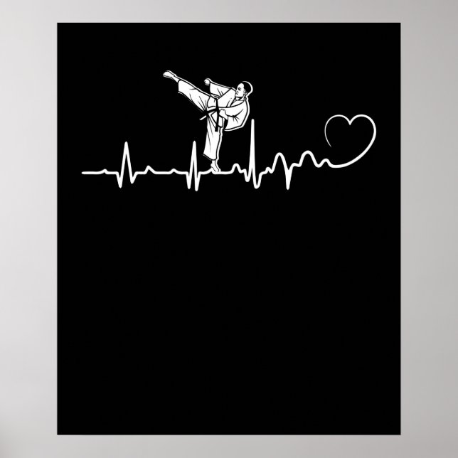 Karate Heartbeat - Perfect Martial Arts Karate Poster (Front)