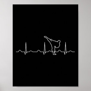 Karate Heartbeat Shirt Funny Cute Karateka Martial Poster