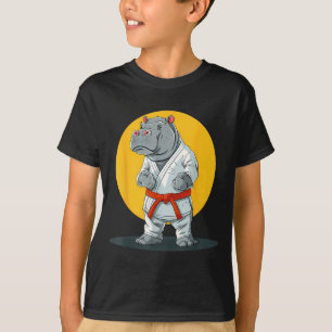 Karate Hippo Animal MMA Taekwondo Martial Arts T-Shirt