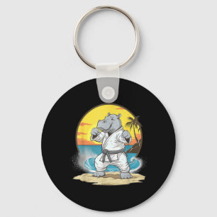 Karate Hippo Motif Taekwondo Jiu-Jitsu MMA Key Ring