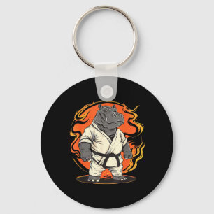 Karate Hippo Motif Taekwondo Jiu-Jitsu MMA Key Ring