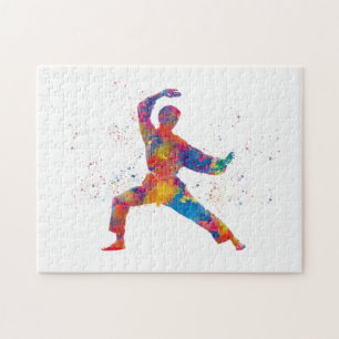Karate in watercolor jigsaw puzzle