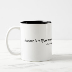 Karate is a lifetime study Two-Tone coffee mug