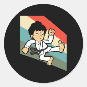 Karate Judo Jujutsu Taekwondo Kickboxing Kickboxer Classic Round Sticker