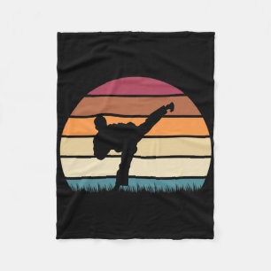 Karate Jujitsu Martial Arts Retro Boys Men Fleece Blanket
