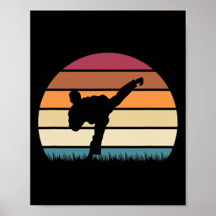 Karate Jujitsu Martial Arts Retro Boys Men  Poster