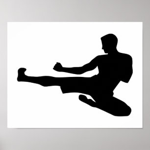 Karate jump kick poster