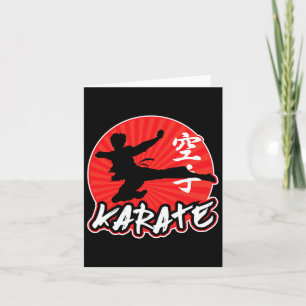 Karate Jumping Side Kick Japanese Card