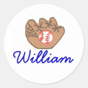 Karate Kat baseball ID--to personalise Classic Round Sticker