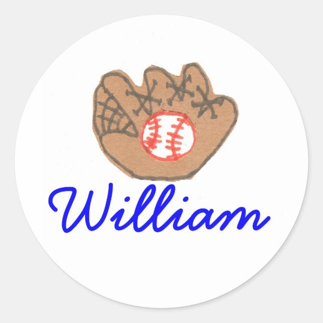 Karate Kat baseball ID--to personalise Classic Round Sticker (Front)