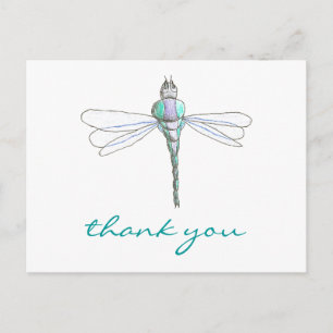 Karate Kat Graphics dragonfly thank-you Postcard