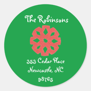 Karate Kat holiday return address Classic Round Sticker