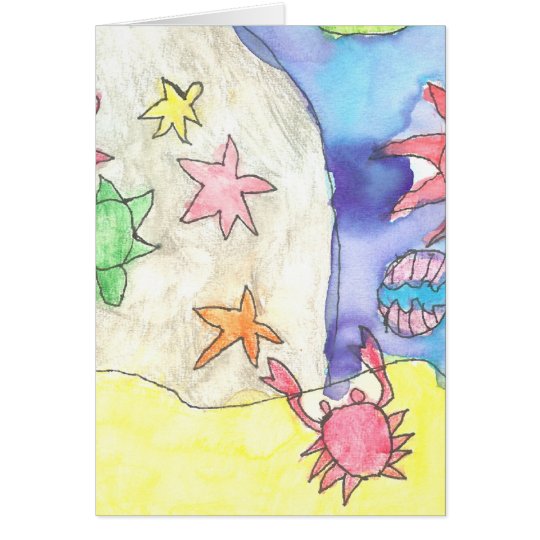 Karate Kat ocean scene Card