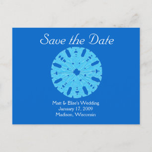 Karate Kat winter wedding save-the-date Announcement Postcard