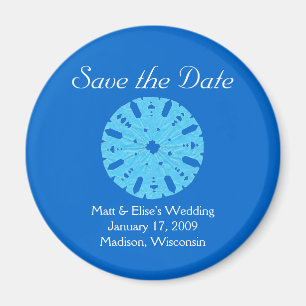 Karate Kat winter wedding save-the-date Magnet