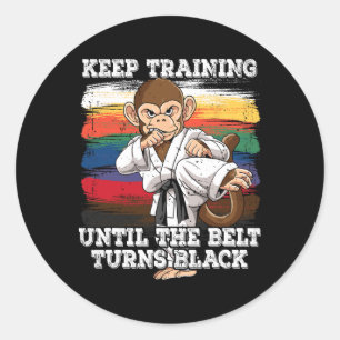 Karate Keep Training Until The Belt Turns Black 1 Classic Round Sticker