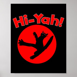 Karate Kiai Ninja Cat Martial Ar Poster