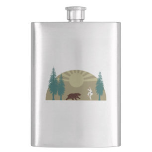 Karate Kick Bear Hip Flask