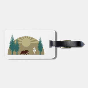 Karate Kick Bear Luggage Tag