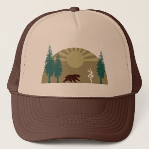 Karate Kick Bear Trucker Hat