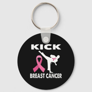 Karate Kick Breast Cancer Awareness Pink 1 Key Ring