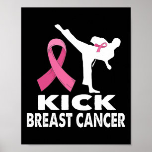 Karate Kick Breast Cancer Awareness Pink  Poster
