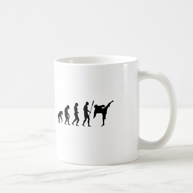 karate kick evolution coffee mug (Right)