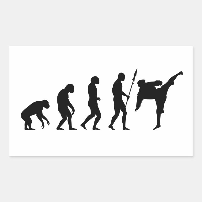 karate kick evolution rectangular sticker (Front)