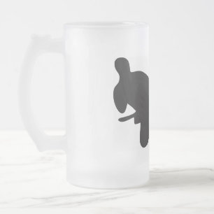 Karate Kick Silhouette Frosted Glass Beer Mug