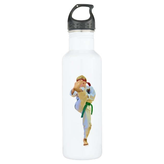 Karate Kicking Customisable 710 Ml Water Bottle (Front)