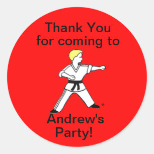 Karate Kid 11 Thank You Party Sticker