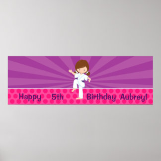 Karate Kid Girl Purple Rays Poster Purple Belt