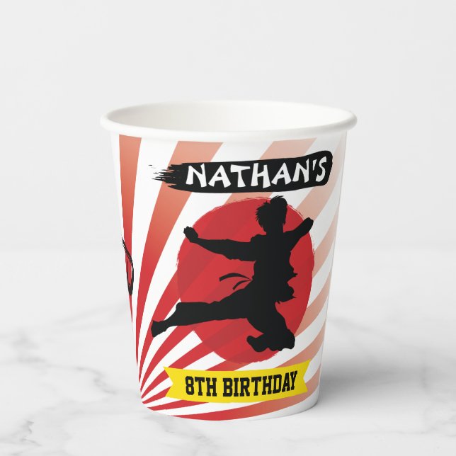 Karate Kid Martial Arts Cobra Kai Paper Cups (Back)