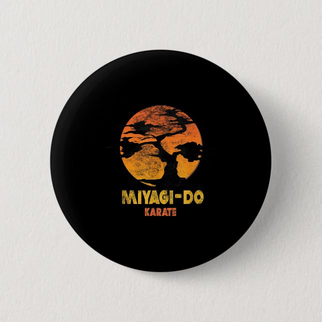 Karate Kid Miyagi Do Sunset Artwork 6 Cm Round Badge (Front)
