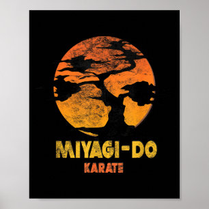 Karate Kid Miyagi Do Sunset Illustration Poster