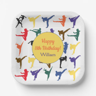 Karate Kids Boys Martial Arts Party Happy Birthday Paper Plate