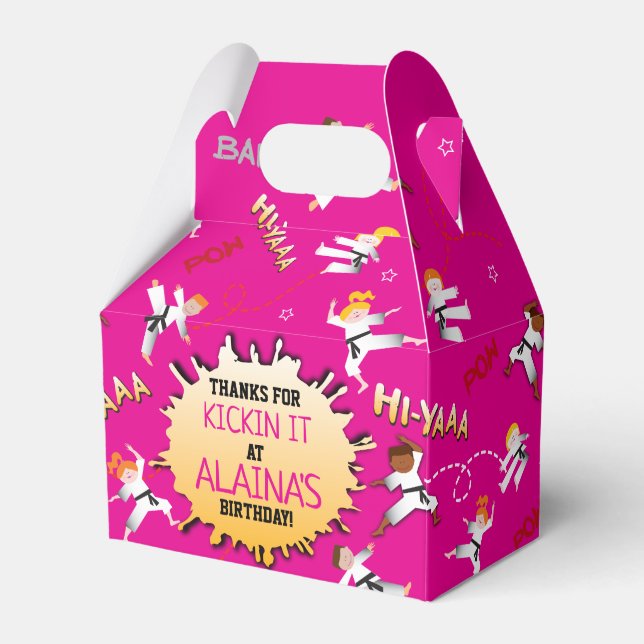 Karate Kids Children Birthday Party Favour Gift Bo Favour Box (Front Side)