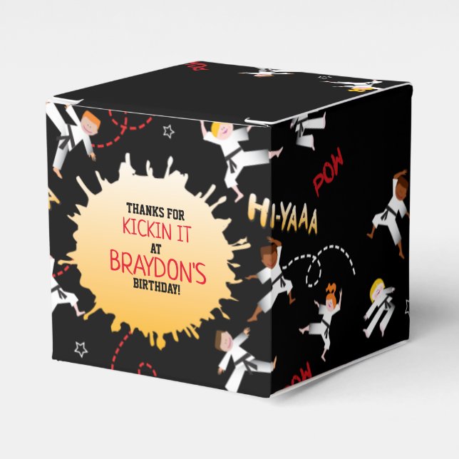 Karate Kids Children Birthday Party Favour Gift Bo Favour Box (Front Side)