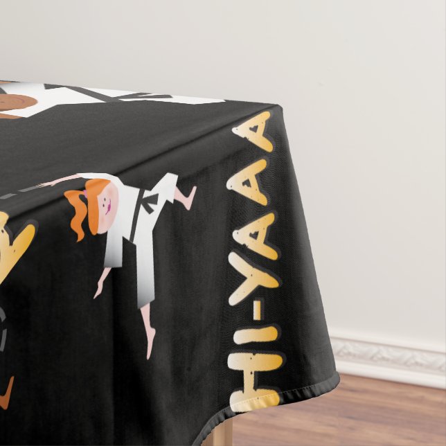 Karate Kids Children Birthday Party Tablecloth (In Situ)