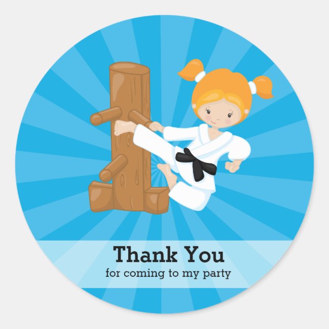 Karate kids classic round sticker (Front)