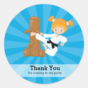 Karate kids classic round sticker