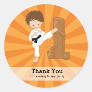 Karate kids classic round sticker